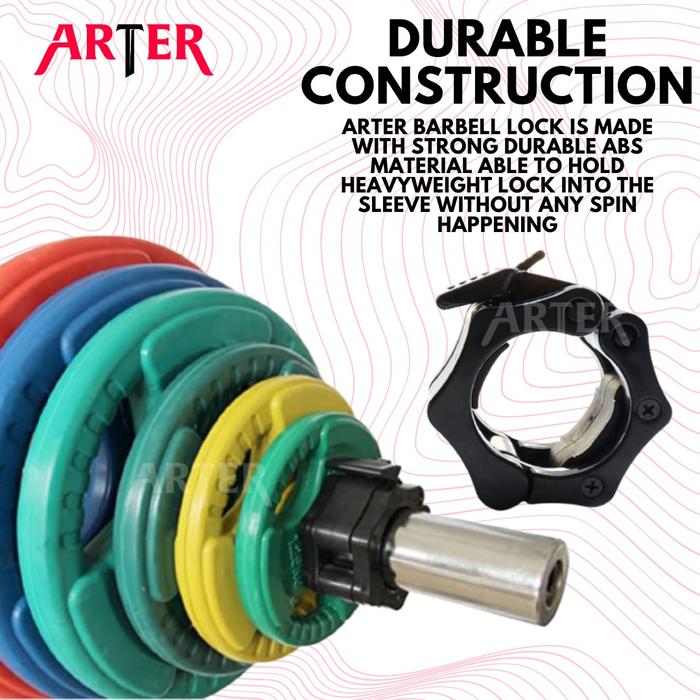 ARTER Barbell Locks 50mm 5cm Collars Collar Clips ABS Easy Release - Two Pieces