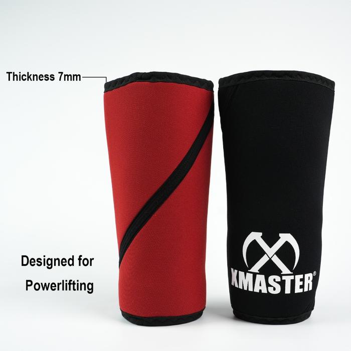 XMASTER Knee Sleeves 7mm – Pelindung Lutut Deadlift & Squat Gym - Red, S