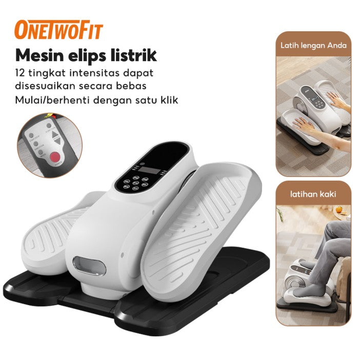 OneTwoFit Mini Exercise Bike Mini Stepper Exercise Bike Sepeda Statis Terapi Portable - Putih