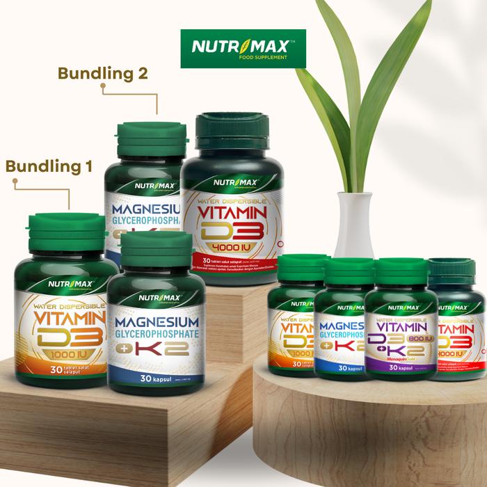 Nutrimax Vitamin Vit D3 1000 IU Kesehatan Tulang Gigi Imunitas Osteoporosis Autoimun - Nutrimax Vitamin D3 1000 IU Isi 60 Tablet