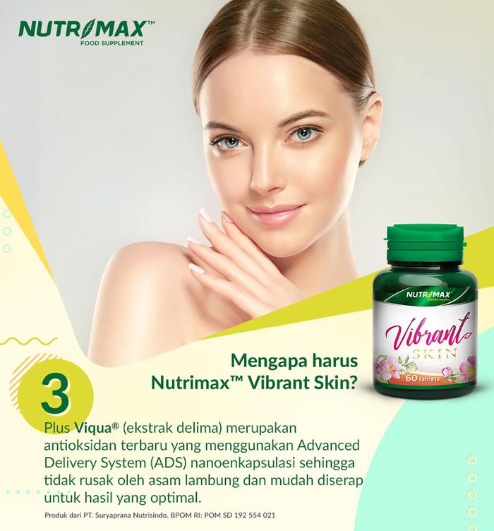 Nutrimax Vibrant Skin Tablet  Kulit Kencang Cerah Kolagen Elastin Antioksidan Isi 60 Tablet mencerahkan  acid