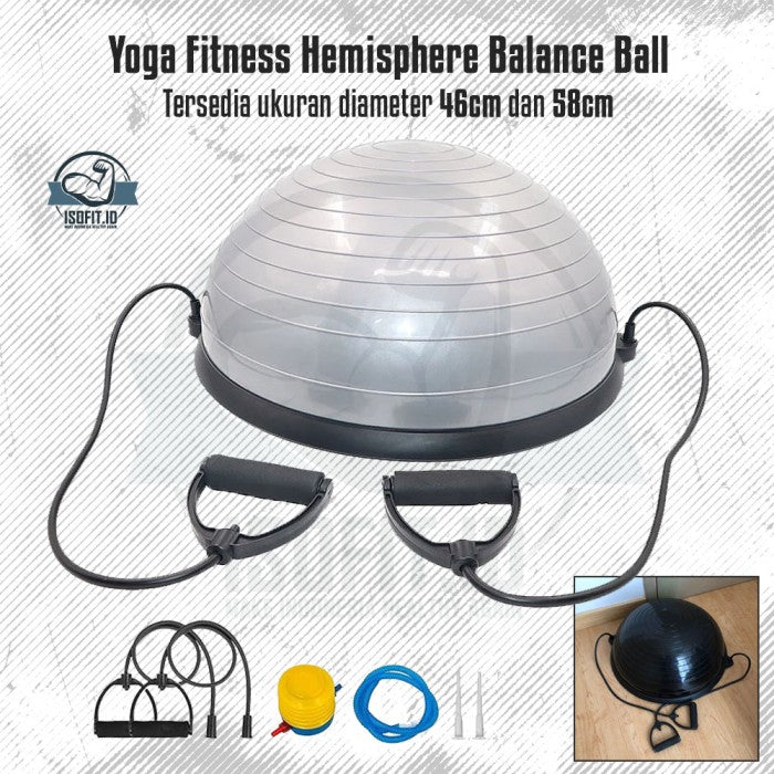 BOLA YOGA Latihan Langkah Keseimbangan ukuran 46cm dan 58cm - Abu-abu, 58CM