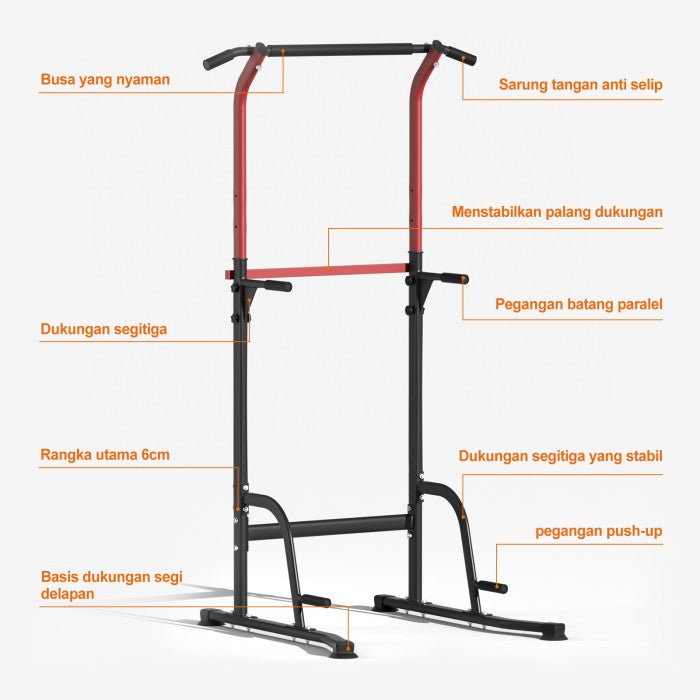 OneTwoFit Power Tower Pull Up Bar Multi-Function Alat Olahraga Fitness