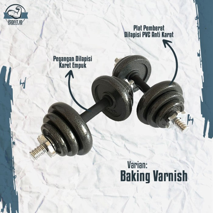 DUMBELL SET CHROME / Barbel / Alat Angkat Beban with BOX - Electoplat 15KG
