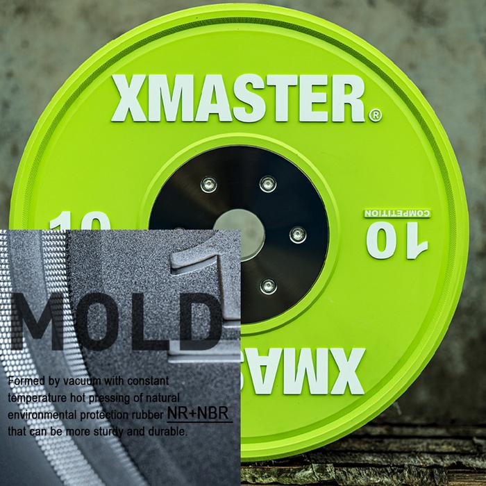 XMASTER Plate Bumper Urethane Kompetisi IWF 5kg-25kg Standar Gym CrossFit Strength ROGUE ELEIKO Hijau Kuning Biru Merah - 10kg Competition