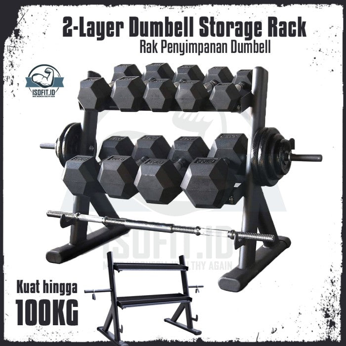 Rak Dumbell 2 Tingkat / Dumbell Storage Rack 2 Layer