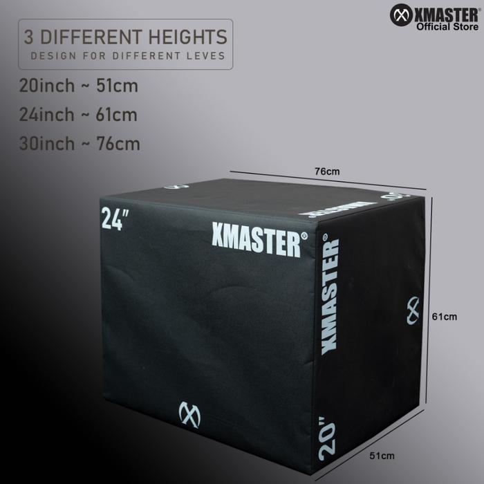 XMASTER Box Plyo Soft 3-in-1 Berkualitas Tinggi dengan EVA Anti-Slip untuk Latihan Intensif di Rumah & Studio Fitness - Busa