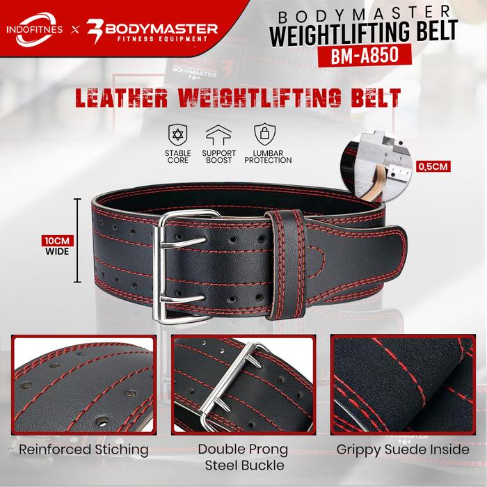 BODYMASTER Gym Belt BM-WB850 Classic Style Prong Weightlifting Belt Fitness Belt Squat Bench Deadlift SBD - S