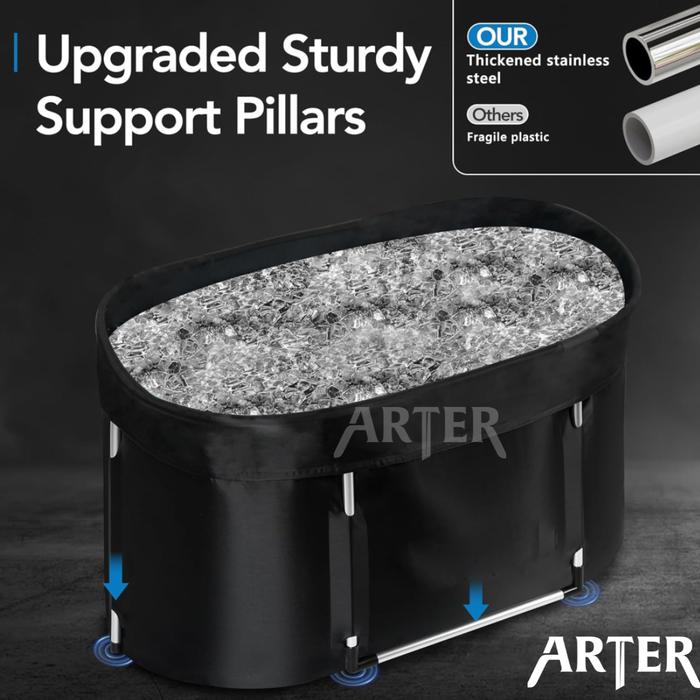 ARTER Ice Bath XL 115 x 57 x 55cm Portable Body Tub Terapi Es & Penyembuhan Otot Rendam Badan Es Ice Tub Theraphy Inflammatory Prevention Inflamasi