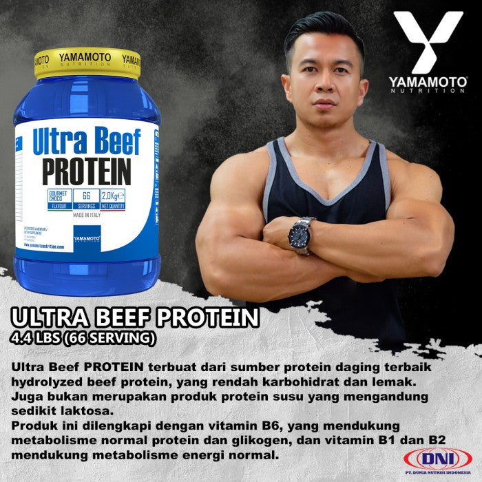 ULTRA BEEF PROTEIN 4.4 LBS YAMAMOTO 66 SERVING - GOURMET CHOCO