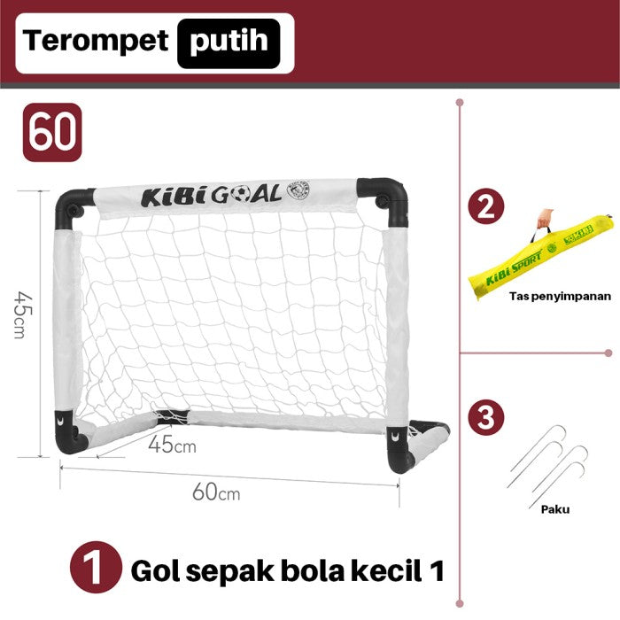 OneTwoFit Gawang sepak bola anak-anak lipat portabel Foot Ball Sport - white 60