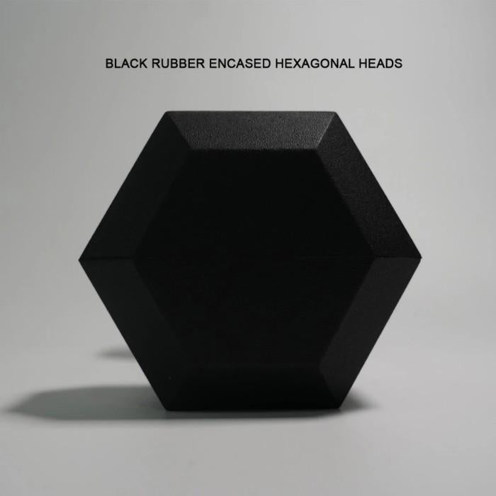 ROGUE Original Hex Dumbbell Rubber Latihan Angkat Beban Otot Home Gym Fitness CrossFit Training - 2,5kg Sepasang - 12,5kg Sepasang