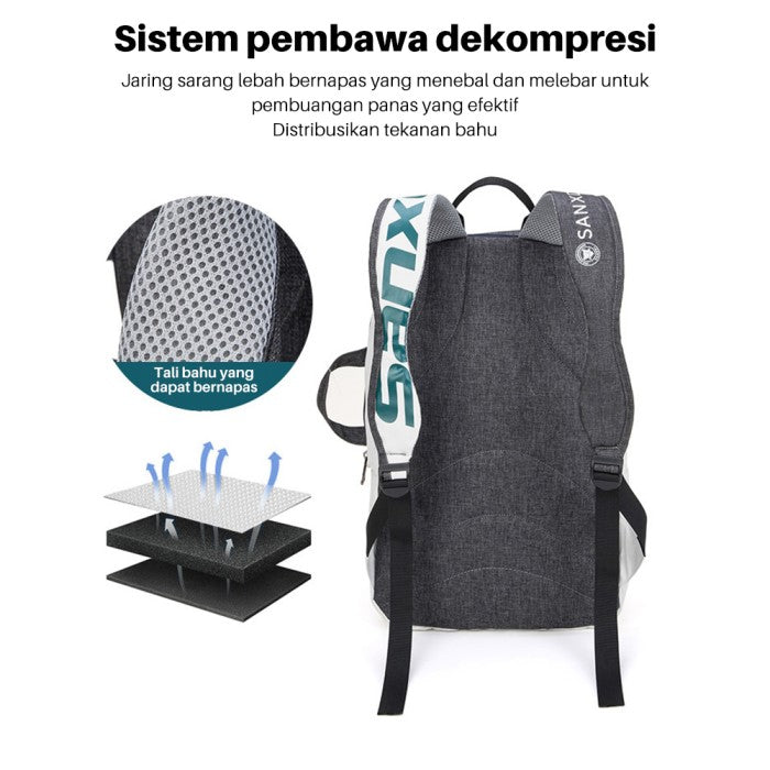 OneTwoFit Tas Ransel Badminton Ransel Raket Multifungsi  Foldable Tas