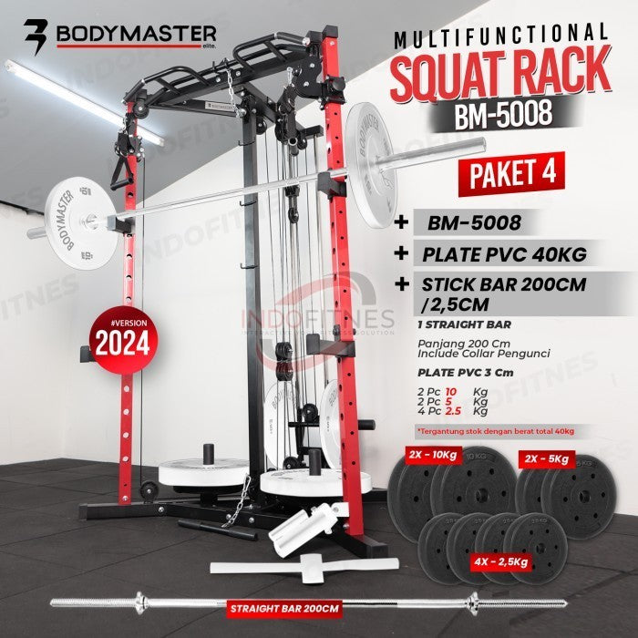 BODYMASTER Paket Cable Crossover BM-5005 + Beban 40KG Home Gym Trainer - PAKET 1, BELUM ONGKIR