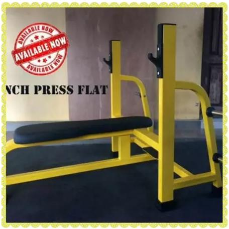 flat bench press manual olahraga komersial Bench Press Plat Angkat Beban Premium Alat Fitness Gym