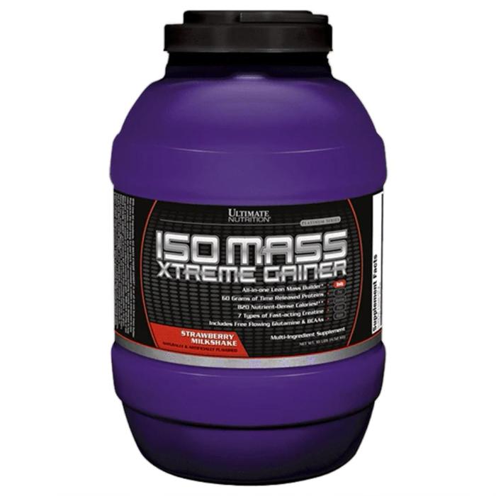 Ultimate Nutrition ISO Mass Xtreme Gainer suplemen fitness / suplemen gym / suplemen protein penambah massa otot - Chocolate Milkshake, 10 lb