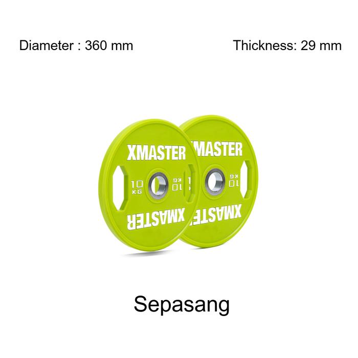 XMASTER CPU Grip Plates 5-20kg Alat Angkat Beban Fitness Gym Rumah CrossFit Training Powerlifting Dengan Pegangan Ergonomis - 5kg Pair