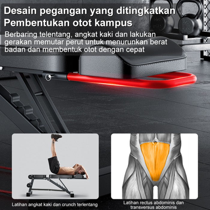 OneTwoFit Sit Up Bench Adjustable Folding Fitness Bench Dumbbell Weight Bench Home Fitness