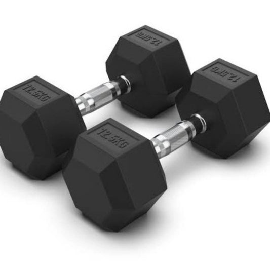 Dumbbell Hexagonal Rubber 2×12,5kg