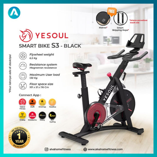 Sepeda Statis Xiaomi YESOUL S3 Magnetic Spin Bike Indoor - Hitam