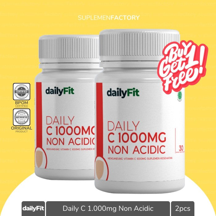 DailyFit Daily C 1000mg Non Acidic Vitamin C 30 Tablets - TANPA PROMO