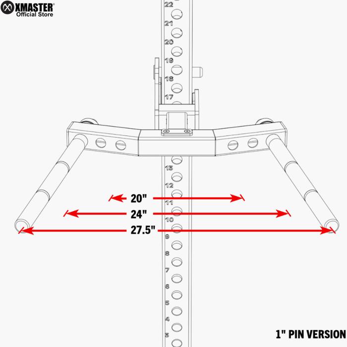 XMASTER Dip Bar Attachment Power Rack – Alat Bodyweight Training & Latihan Dada - Chrome