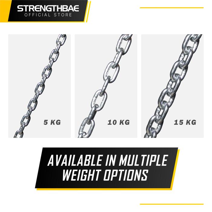 Heavy Gym Chain STRENGTHBAE 5kg 10kg 15kg Weight Lifting Chains Weightlifting Powerlifting - 5kg Pair