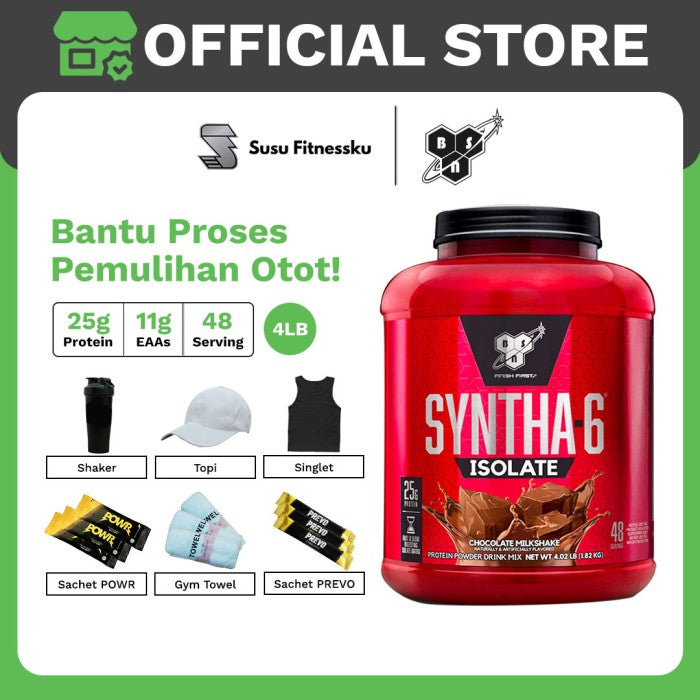 BSN Syntha Isolate 4 lb BSN SYNTHA-6 ISOLATE - Coklat, Bonus Shaker