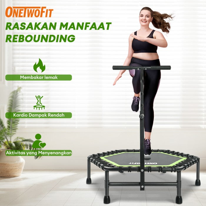 OneTwoFit Trampoline 50 Inci Lipat Bisu Dewasa Alat Olahraga Fitness - Hijau