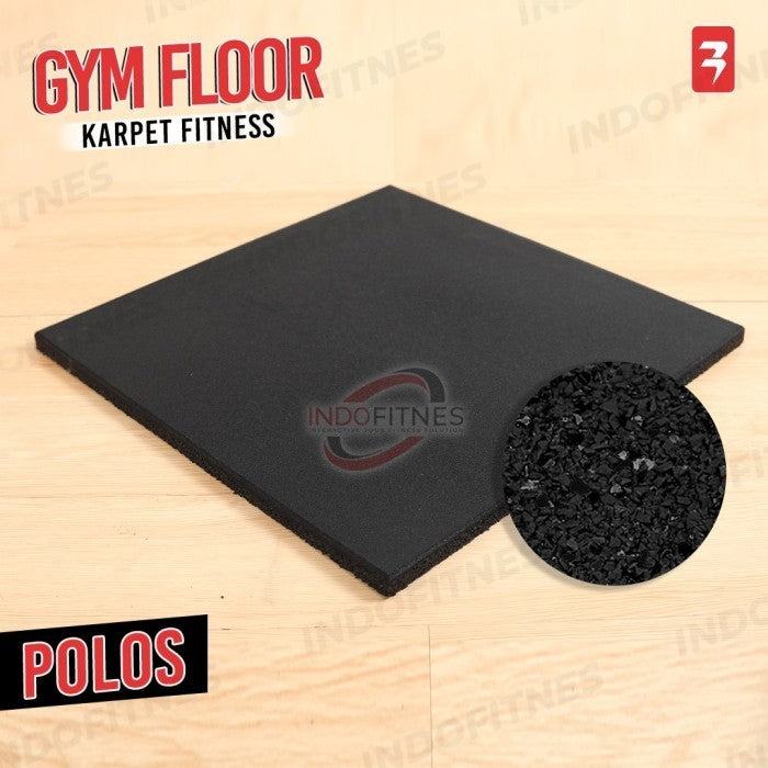 BODYMASTER Karpet karet gym rubber matras fitnes floor tiles BM-E250 - Black, TOPED