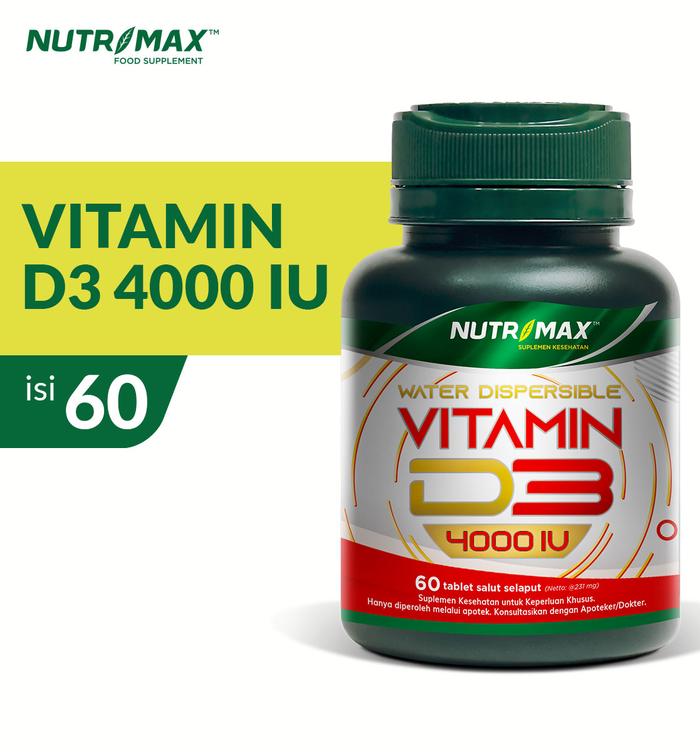 Nutrimax Vitamin Vit D3 4000 IU Kesehatan Tulang Gigi Imunitas Osteoporosis Autoimun - 30 Tablet
