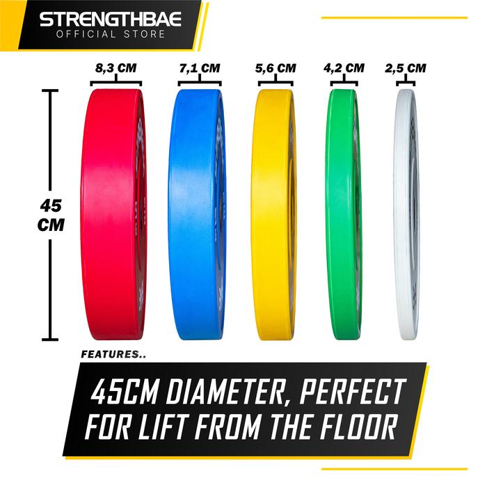 Color Bumper Plate STRENGTHBAE Weight Plates Beban 5 10 15 20 25 Kg - 15 Kg