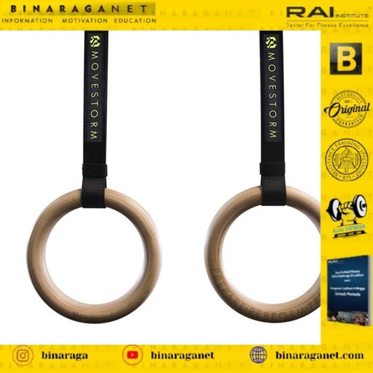 BINARAGANET Movestorm Wooden Gymnastic Rings