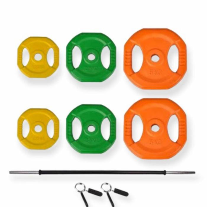 WEIGHT PUMP BARBELL SET 20KG - Body gym warna lifesports