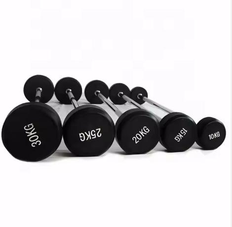 barbel dumbell rubber stik panjang lurus import warna hitam mulai 10kg - 40kg - 10kg