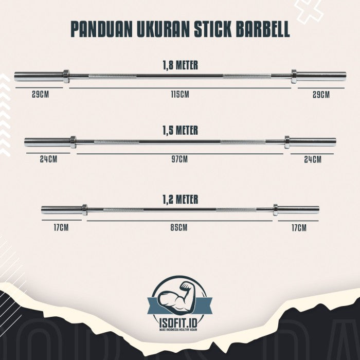 Weight Lifting Barbell / Stick Dumbell Bar Chrome
