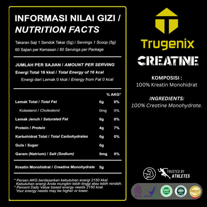 Trugenix 100% Pure CREATINE 300 gram 60 servings