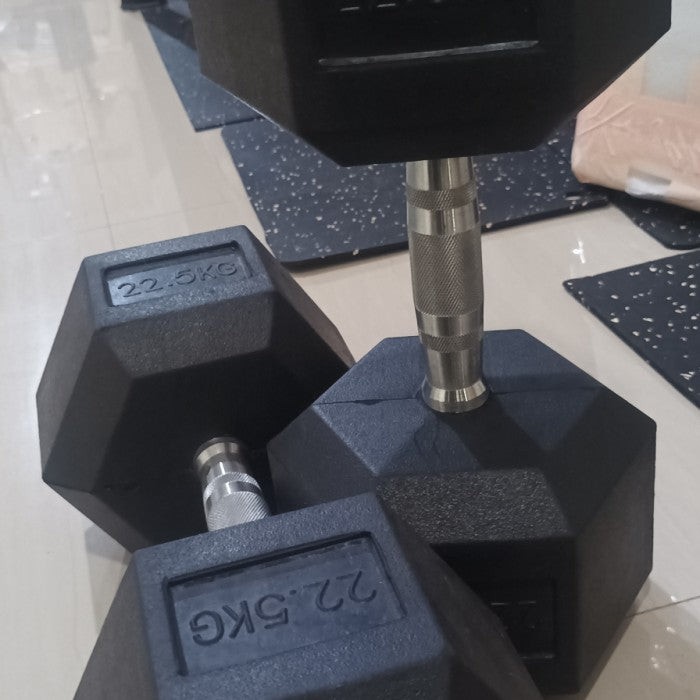 Dumbbell Rubber Hexagonal 2×22, 5kg
