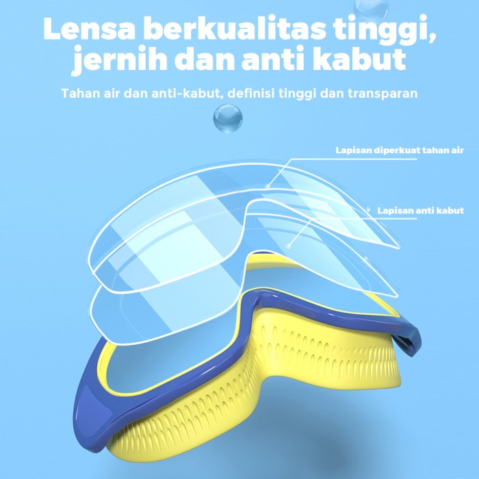 OneTwoFit Kacamata Renang Anak Colorfull Swimming Goggles Big Frame - makaron