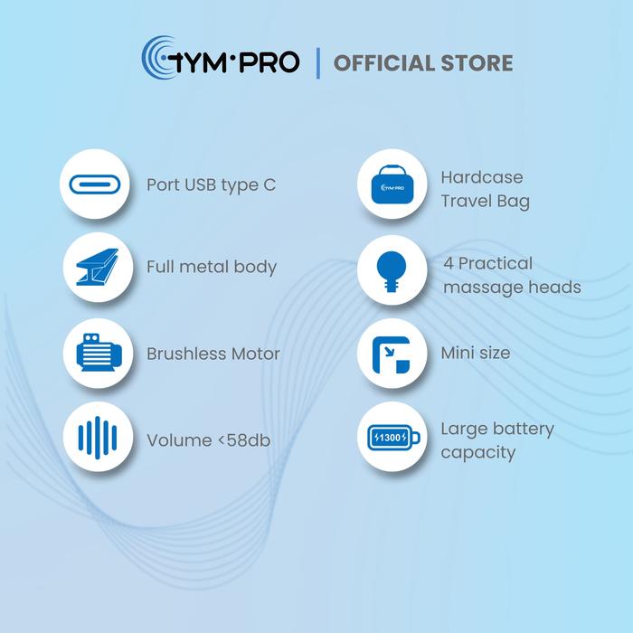 GYMPRO FIT 1 Muscle Massage Gun Portable Fascial Gun Alat Pijat Getar Elektrik Relaksasi Otot Fusia