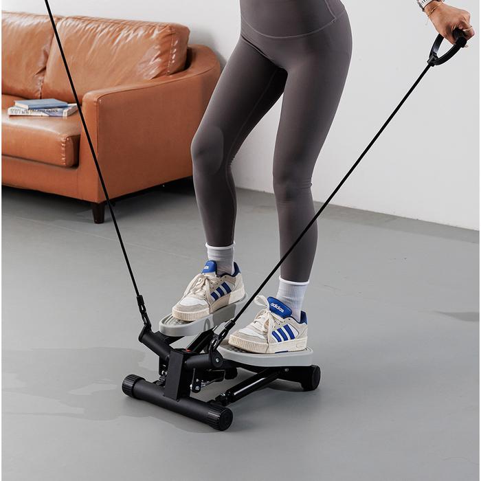 KINETIC MINI STEPPER DENGAN RESISTANCE BAND - HITAM