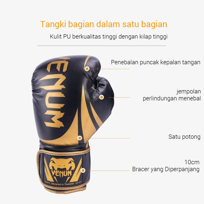 OneTwoFit Sarung Tinju Venum Elite Muaythai / Boxing / MMA / Kick Boxi