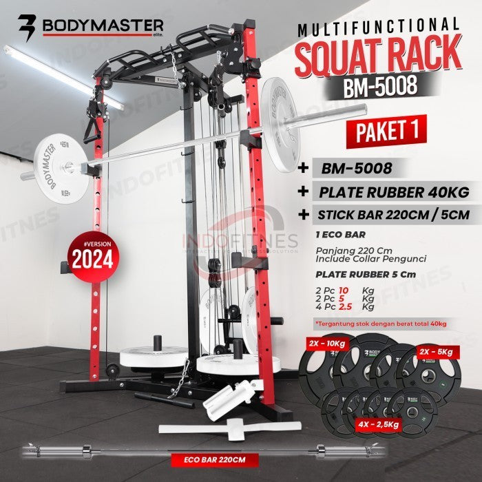 BODYMASTER Paket Cable Crossover BM-5005 + Beban 40KG Home Gym Trainer - PAKET 1, BELUM ONGKIR