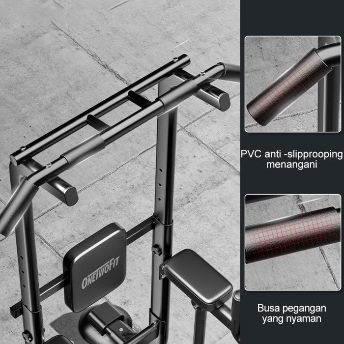 OneTwoFit Multi-Function Adjustable Chin Up Bar Power tower Pull up