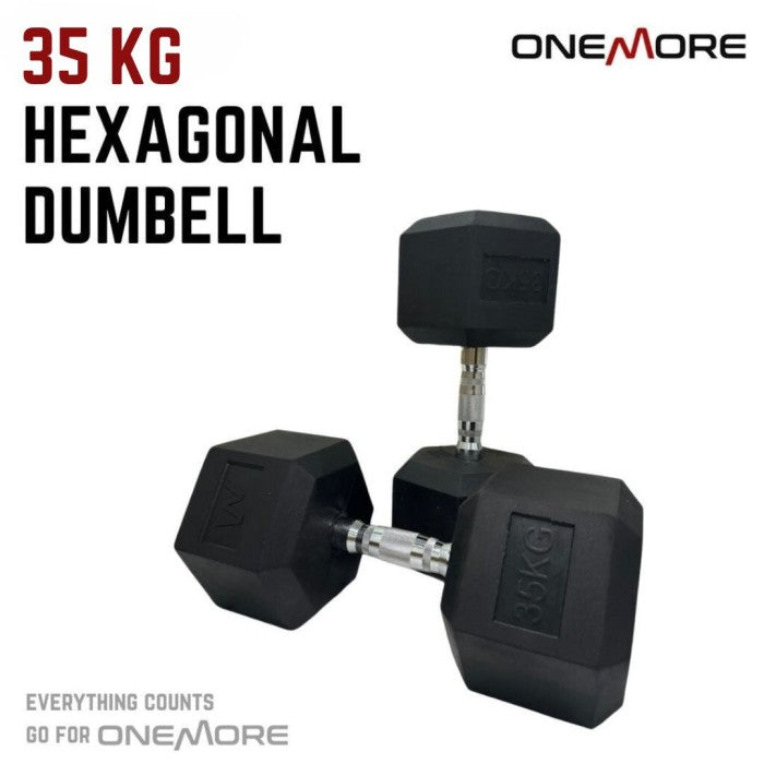 ONE MORE Dumbell Hexagonal 35kg Barbel