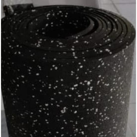 Karpet Gym Roll Bintik Putih 6mm - Rubber Floor Karpet Gym Roll Lantai Fitness Bintik Putih tebal 6mm