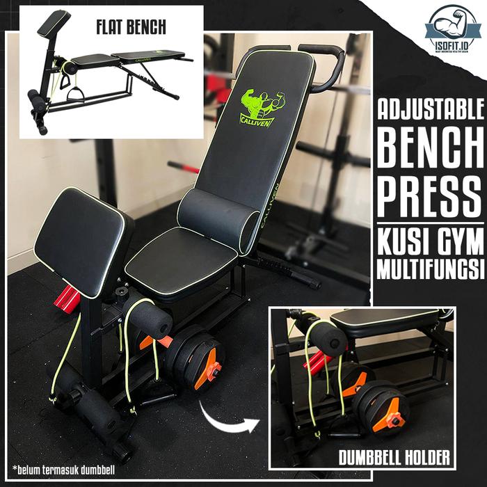 Adjustable Bench Press / Kursi Gym Multifungsi / Kursi Latihan Kebugaran dengan tali resistensi - YLD-53