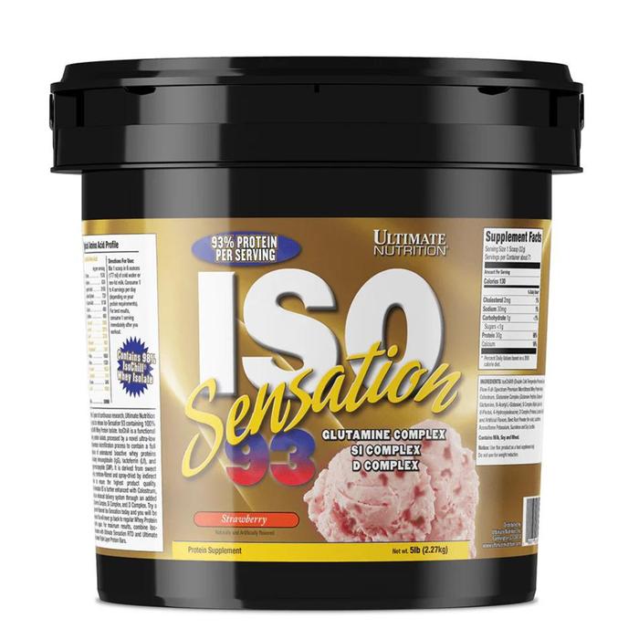 Ultimate Nutrition ISO Sensation suplemen fitness / suplemen gym / suplemen protein penambah massa otot - Chocolate Fudge, 5 lb