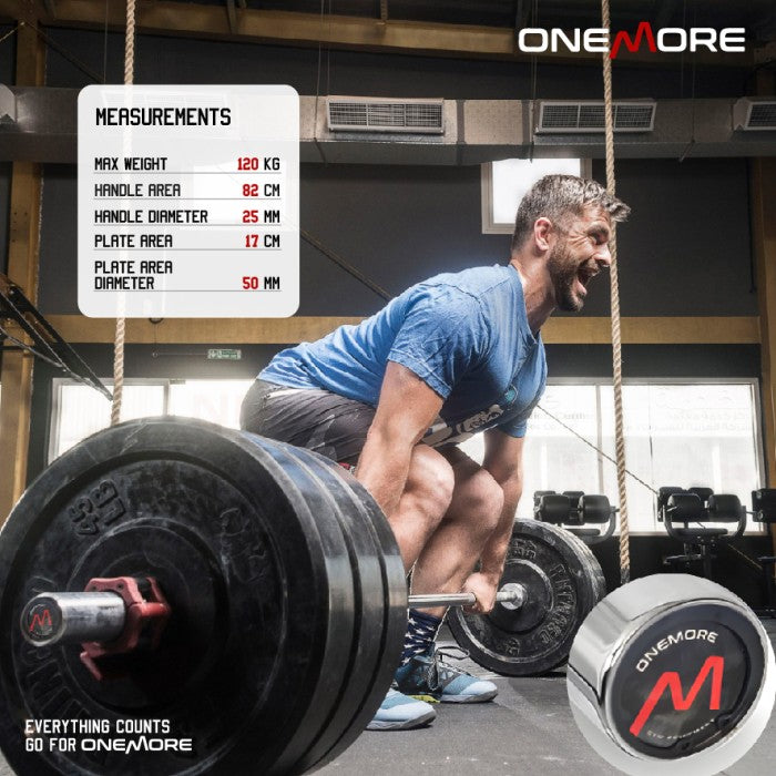 ONE MORE 120CM 5CM EZ Curl Bar Barbel Stick Stik Barbell - 2.5CM