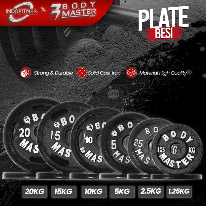 BODYMASTER [10KG] Plate Dumbell Beban Besi Barbell Dambel Dumbel - 3CM, TOPED